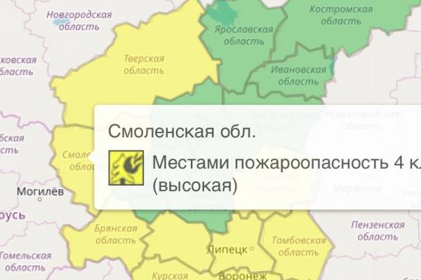 В Смоленской области сохраняется высокий уровень пожароопасности