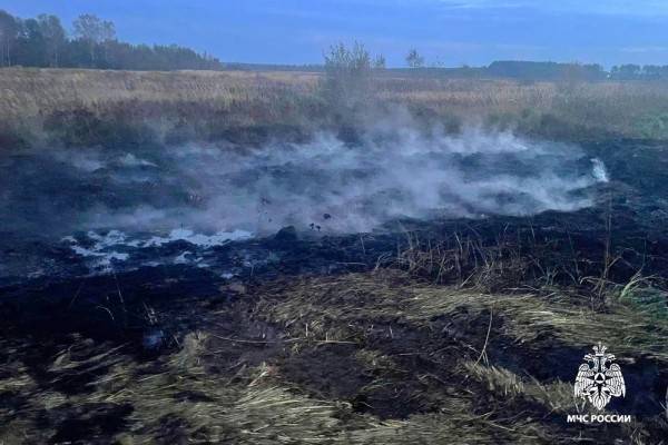 В Смоленской области в посёлке Хиславичи сгорело сено и солома