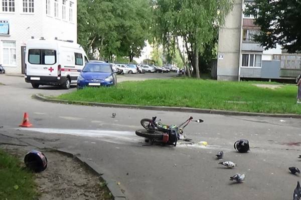Столкновение на мопеде в Десногорске