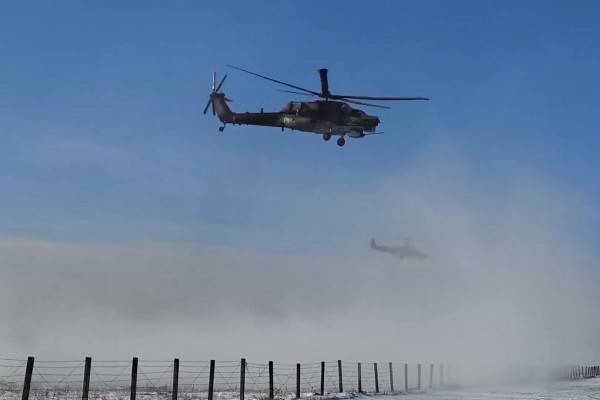 Кадры боевой работы армейской авиации в зоне СВО