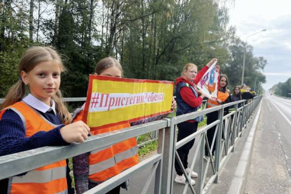 ГИБДД совместно со смоленскими школьниками провела профилактическую акцию