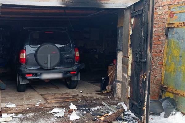 Возгорание в гараже в городе Гагарин