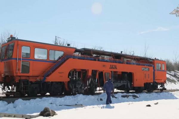 Кадры работы военных железнодорожников в зоне проведения спецоперации