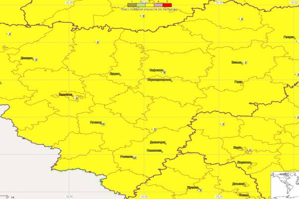 Средняя пожарная угроза в Смоленской области
