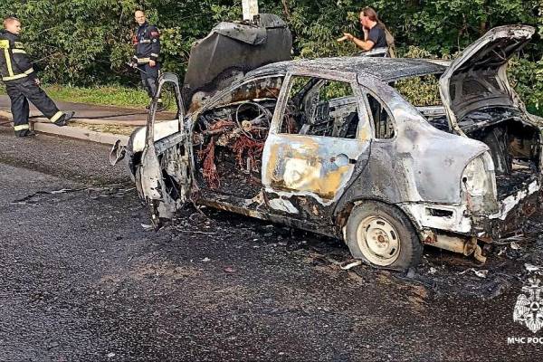 Автомобиль «Лада Калина» был уничтожен огнем на улице Свердлова в Смоленске