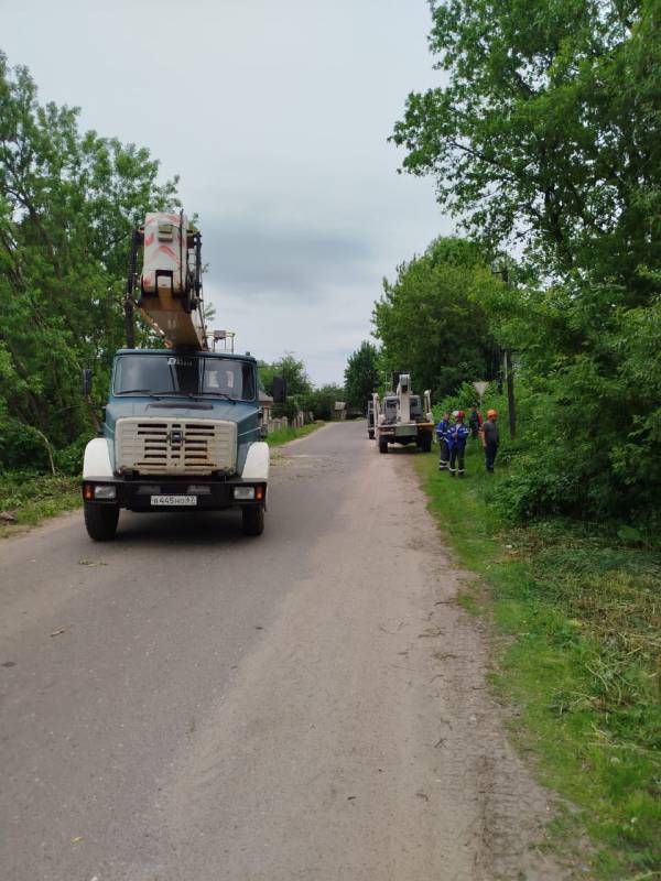 Удаление аварийных деревьев в Рославльском районе