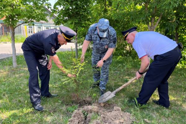 В Гагарине полицейские участвовали в акции «Сад памяти»