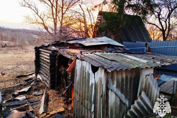 Пожар в Смоленской области: уничтожена баня из-за неосторожного обращения с огнем