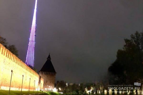Пасхальное освещение смоленской телебашни