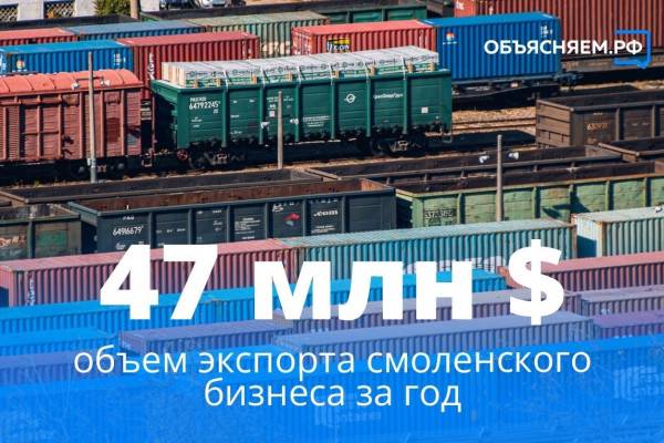 47 млн долларов составил объём экспорта смоленского бизнеса за год