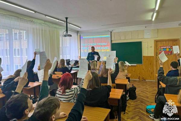 В школе № 8 города Сафоново прошел урок безопасности, организованный МЧС