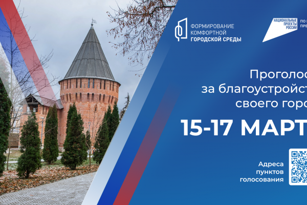 В период с 15 по 17 марта жители Смоленска смогут принять участие в голосовании за объекты для благоустройства