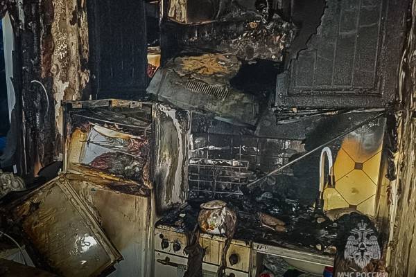 В городе Гагарине ночью горела квартира