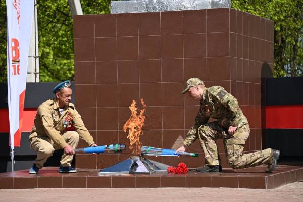 Подключение Вечного огня к сетевому газу в поселке Шумячи