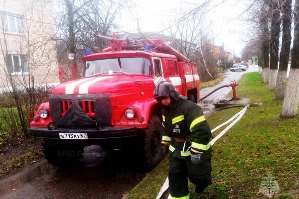 Смоленское МЧС провело пожарно-тактические занятия в Рудне